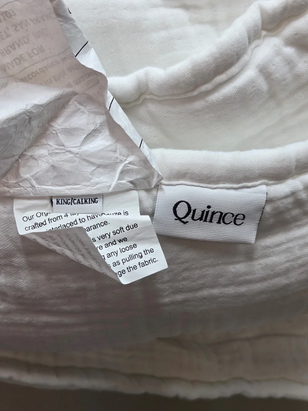 NWT QUINCE Organic Cotton Gauze Dream Quilt King/Cal King White 9772